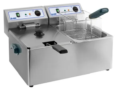 Productafbeelding van Tafelmodel friteuse KBS, 2 x 8 liter - gemaakt van roestvrij staal, 6,5 kW, 230 V