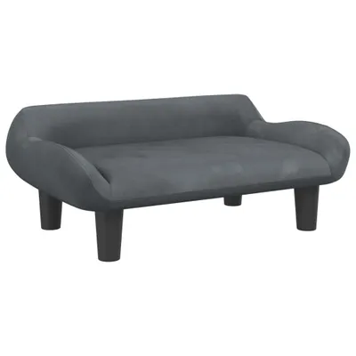 Image de vidaXL Canapé pour enfants gris foncé 70x40x24 cm velours