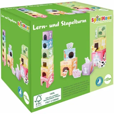 Produktbild von SpielMaus Holz Stapelturm, 12 Teile