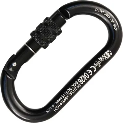 Image de Mousqueton à vis Kong Italy Oval Alu Classic Noir Noir Taille unique