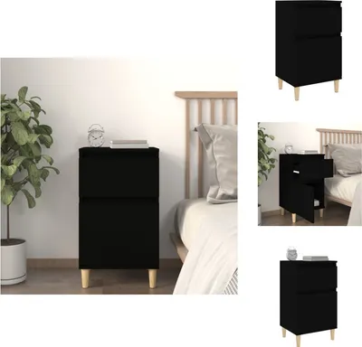 Image de vidaXL Table de nuit noire 40x35x70 cm - Tables de nuit