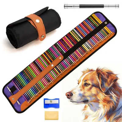 Produktbild von Buntstifte Set 72 Farben für Erwachsene und Kinder, Malstifte zum Zeichnen und Ausmalen, Leinwandtasche