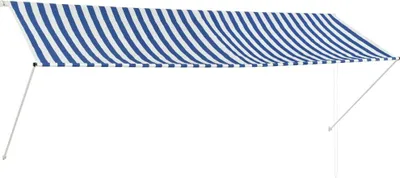 Zdjęcie produktu dla Markiza zwijana, 350 x 150 cm, biało-niebieska