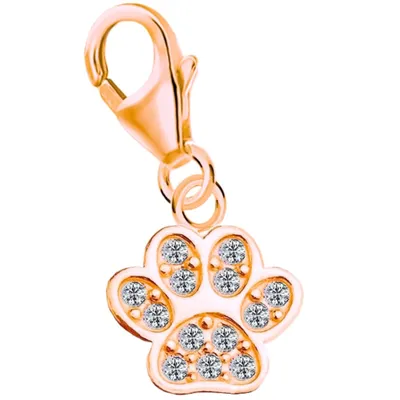 Pfote Charm Anhänger für alle Tierfreunde I Echtschmuck Rosegold