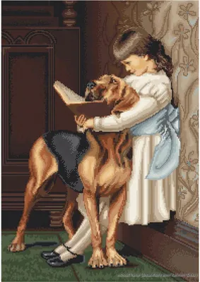 Produktbild von Luca-S Kreuzstich Set "Erziehungsstunde", Zählmuster, 28x40cm