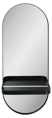 Produktbild von Spiegel >Olbia< in Schwarz, Stahl, Spiegel - 25x60x12cm (BxHxT)