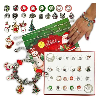 Image de Set Calendrier de l'Avent Pendentifs Charms Bijoux Bracelets Cadeau