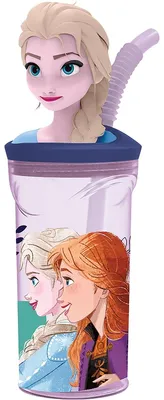 Obrázok produktu pre Ľadová kráľovná - pohár na pitie so slamkou - cca 360 ml