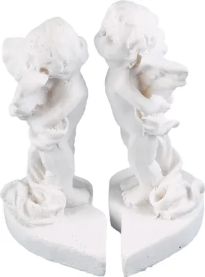 Obrázek produktu pro Dvojice líbajících se andělů - zahradní figurka - dekorace na hrob - 7 x 5 x 4,5 cm - bílá