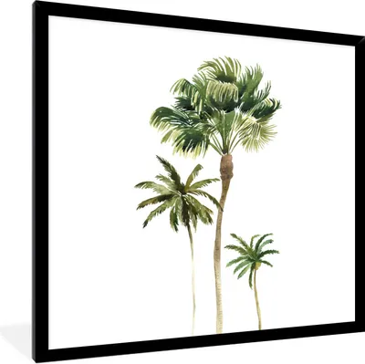 Produktbild von MuchoWow® Gerahmtes Poster Dschungel - Baum - Grün 40x40 cm - Poster mit Schwarzem Bilderrahmen Wandposter Rahmen Foto Bilder - Mit Rahmen - Wanddekoration Schlafzimmer