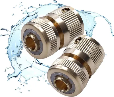 Image de Sillar 2 raccords rapides en laiton pour tuyau d'arrosage 1/2" et 5/8"