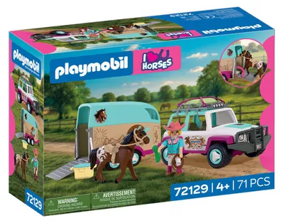 Image de PLAYMOBIL : Ensemble "Véhicule tout-terrain avec remorque pour chevaux" - 72129