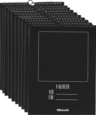 Produktbild von Betzold Bastelkalender, blanko, Farbe: schwarz, Setgröße: 10 Stück