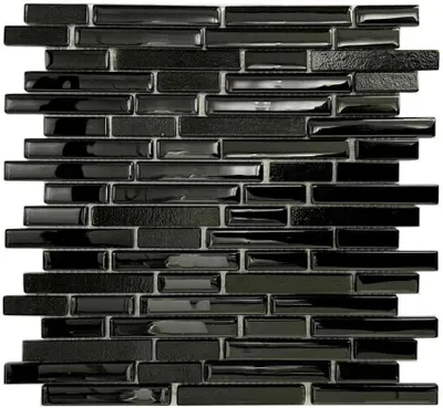 Produktbild von Schwarzes Glasmosaik als glänzende Wandplatte