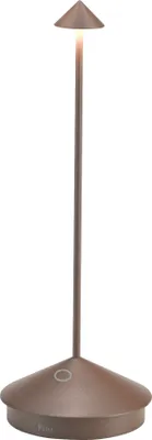 Produktbild von Zafferano, Lampa Pina Pro, Akumulatorowa i bezprzewodowa lampa stołowa ze sterowaniem dotykowym, Nadaje się do użytku wewnątrz i na zewnątrz, Ściemniacz, 2700 K, Wysokość 29 cm, Kolor Corten