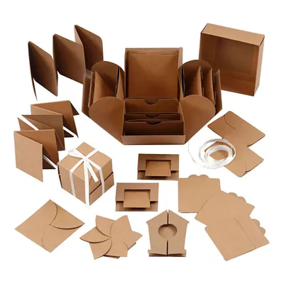 Produktbild von Creativ Company Explosion Box Geschenkbox Naturel Set