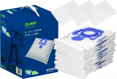 Zdjęcie produktu dla 12x Worwo worki do odkurzacza Zamiennik worka na kurz do Zelmer Odyssey 1600W (syntetyczny)
