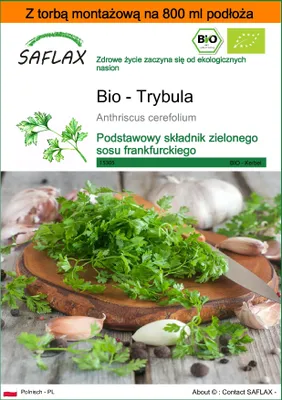 Zdjęcie produktu dla SAFLAX - Garden in the bag - Bio - Trybula - 800 Nasiona - Z podłożem uprawowym w praktycznej, samorozkładającej się torbie - Anthriscus cerefolium