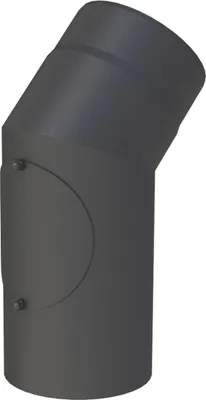 Produktbild von Ø 200 mm Ofenrohr Bogen 45° - mit Tür - schwarz