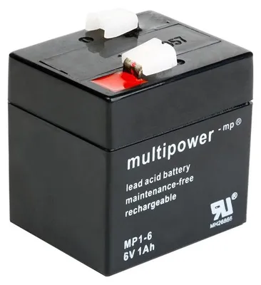 Produktbild von MULTIPOWER Bleiakku MP1-6 - 6V 1,0AH (VdS)