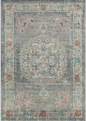Produktbild von Outdoor Teppich Terasse Küche Balkon Vintage Stil Grau Pink