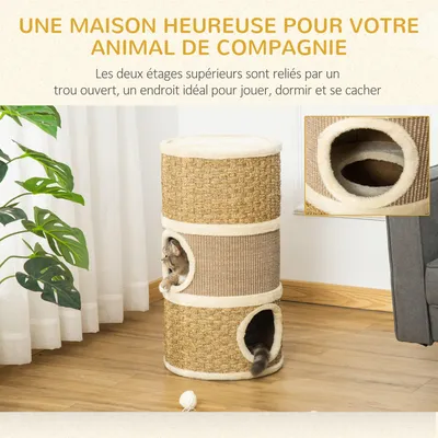 Produktbild von Kratzbaum Kat – Kratzbaum für Katzen – Katzenmöbel mit Kratzbaum – Katzenhaus. Kletterlandschaft – Kratzfläche aus Sisal