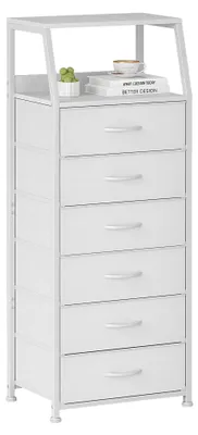 Produktbild von Schmale Kleiderschrank mit 6 Schubladen und Holzregalen