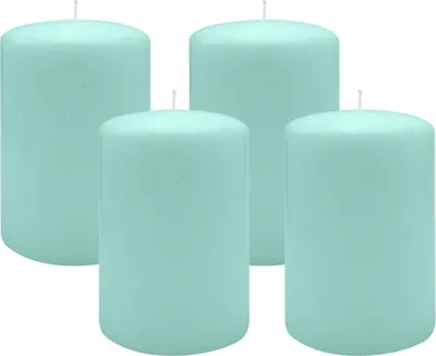 Produktbild von 4er Set Adventskranzkerzen Türkis Ø 100 x 150 mm