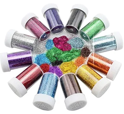 Glitterstreuer für Kinder, 12 Farben, Bastelglitter