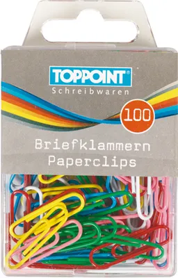 Produktbild von 500 (5x 100Stk) Briefklammern Büroklammern farbig