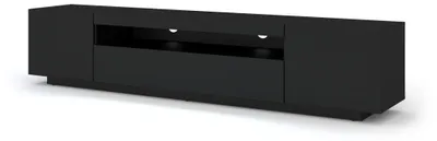 Immagine prodotto di Mobile TV basso Aura 200 cm Base universale sospesa o in piedi Mobile TV Lavagna TV Tavolino HiFi Mobile sospeso Tappeto nero con illuminazione LED
