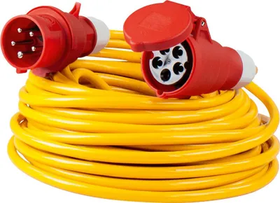 Produktbild von as-Schwabe CEE-Verlängerungskabel 50m 400V 32A Phasenwendestecker 5G4 Gelb IP44