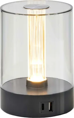 Produktbild von Northpoint LED Tischleuchte Tischlampe mit Touch-Taste Dimmfunktion Farbwechsel Ladeports Memoryfunktion Abschaltautomatikfunktion Glühdraht Grau