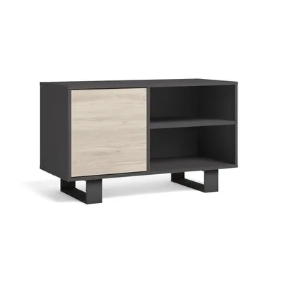 Image de WIND Meuble TV, Gris Anthracite et Chêne, 95x40x57cm