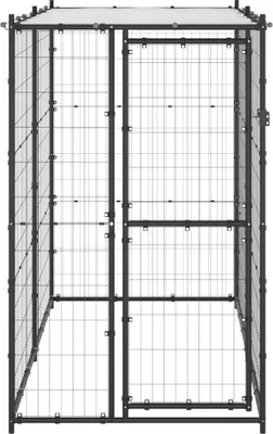 Immagine prodotto di vidaXL Cuccia per cani da esterno in acciaio con tetto 110x220x180 cm