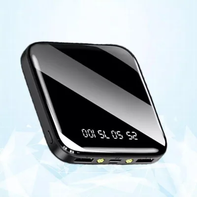 Produktbild von 10000 mAh Powerbank, tragbares Schnellladegerät, Akku mit 2 USB-Anschlüssen für Handys