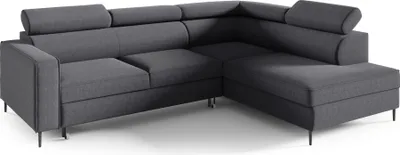 Produktbild von Modernes Ecksofa VENA Couch mit Schlaffunktion und Bettkasten, L-form - rechte Seite, Farbe: Anthrazit (Neve 97)