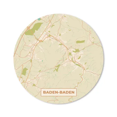 Produktbild von MuchoWow® Mauspad Mousepad Karte - Baden-Baden - Vintage - Stadtplan 20x20 cm - Mousepads - Maus Mat - Pad - Mausunterlage - Schreibtischmatte