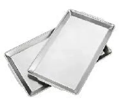 Servierplatten Edelstahl 40x24 cm, 2er-Set, rechteckig