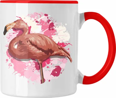 Produktbild von Trendation - Flamingo Tasse Geschenk Grafik Geschenkidee Tiere Frauen Lustige Grafik (Rot)