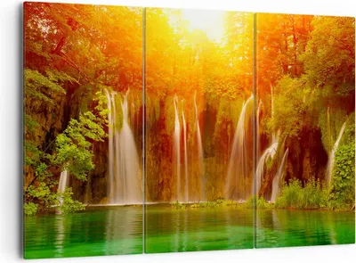 Produktbild von Bild auf Leinwand - Leinwandbild - Kroatien nationalpark wasserfall - 165x110cm - Wand Bild - Wanddeko - Leinwanddruck - Bilder - Kunstdruck - Leinwand bilder - Wandkunst - CE165x110-2228