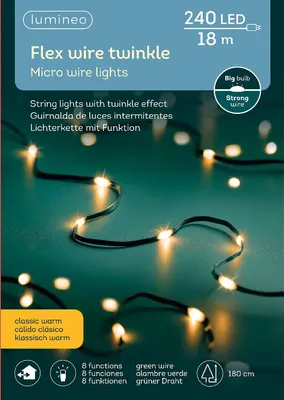 Produktbild von Lumineo Micro LED Lichterkette mit Funktionen 1.800 cm 240 Lichter klassisch warm