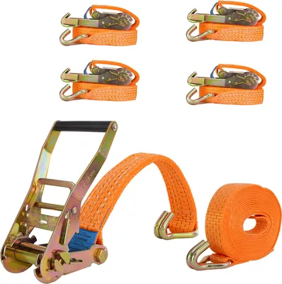 Produktbild von 4x Spanngurt Ratschen Zurrgurt 8m 5000kg 5t 5to ORANGE 2-tlg.