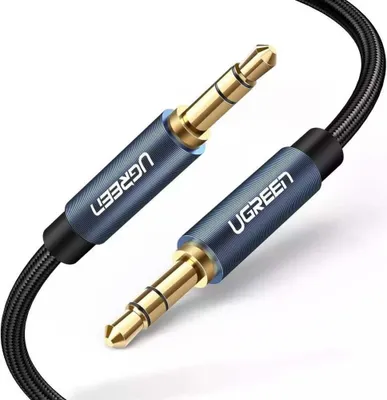 A close-up studio shot of a Ugreen audio cable.