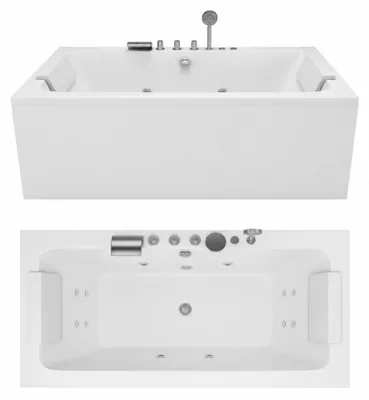 Zdjęcie produktu dla Wanna Łazienkowa Genua z Hydromasażem  170 x 80 cm wolnostojąca Akrylowa Jacuzzi