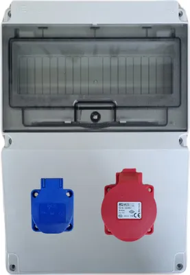 Produktbild von IP44 Stromverteiler Verteilerkasten Sicherungskasten 1x 230V IP44 _1x 16A IP44_Ohne_Ohne _40203505_Ohne Kabel