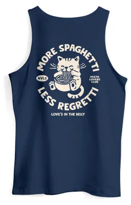 Produktbild von Herren Tank-Top Katze Backprint Pasta Lovers Fashion Streetstyle Muskelshirt Sommer Fashion Neverless® navy M