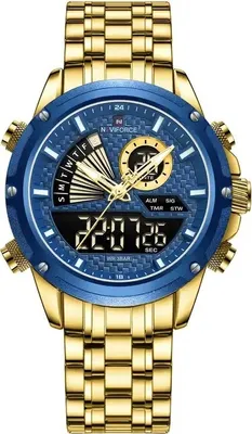 Produktbild von NAVIFORCE RI-29605 Uhr - Elegante Herrenuhr in Gold/Blau KP29605