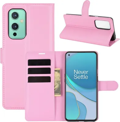 Produktbild von König Design Hülle kompatibel mit OnePlus 9 Kunstleder Handyhülle - Handy Case Rosa