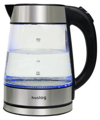 Produktbild von Huslog Elektrischer Wasserkocher Glas 1,7L 2200W LED Licht glaswasserkocher aufk